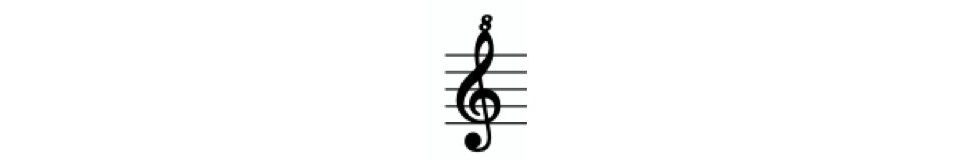 An octave treble clef is on a staff. The clef looks like a treble clef but has an 8 at the top of the clef.
