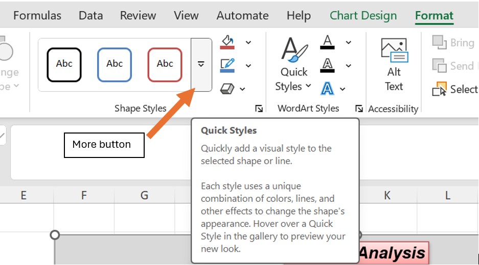 Figure 4.29 Shape Styles More Down Arrow