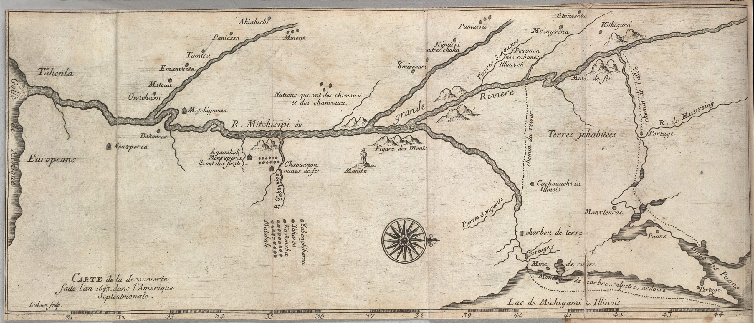 Marquette's map of Mississippi