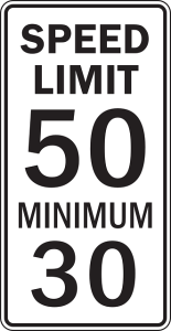 Speed Limit 50 Min 30