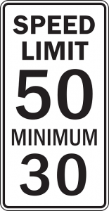 Speed Limit 50 Min 30