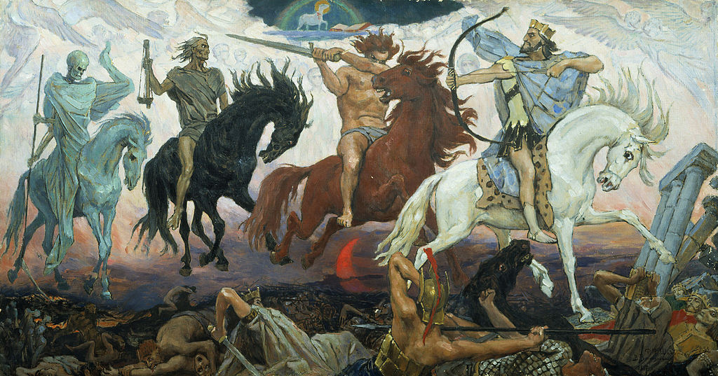 Four Horsemen of Apocalypse, by Viktor Vasnetsov. Painted in 1887.