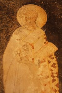 Bishop Athanasius of Alexandria. The byzantine paintings in the Chora Church are all located in the parecclesion (or side-chapel) and date to around the 1320's.