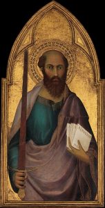 St Paul, part of an altarpiece, Lippo Memmi, 1330 CE