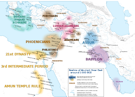 10th century BCE middle east map