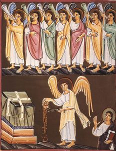 The Seven Trumpets and the angel with a censer Datecirca 1000