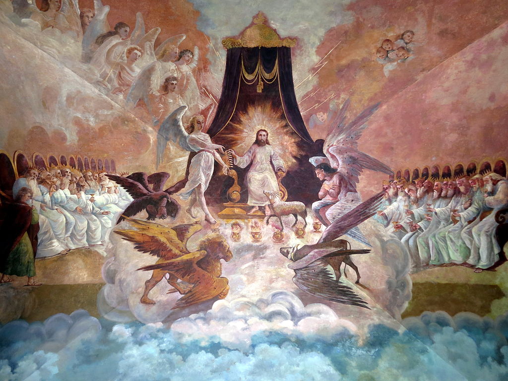 Catedral de la Purísima Concepción (Tepic, Nayarit) - portal vault mural of Revelation Chapter 3