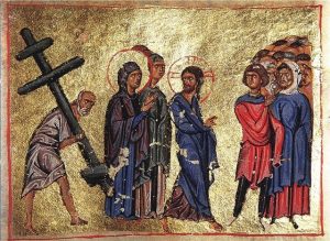 Carrying the Cross, from the Gelati Gospels MSS Date12th century