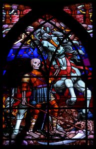 Parish church St-Jean de Montmartre, stained glass window: The Fourth Horseman of the Apocalypse, 16th arr. Paris