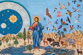 Russian icon of creation story in Genesis