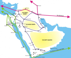 trades routes in middle east