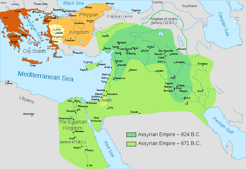 Map of the Assyrian Empire