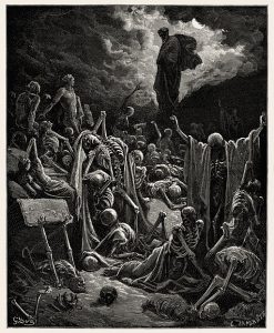 Gustave Doré engraving "The Vision of The Valley of The Dry Bones" - 1866