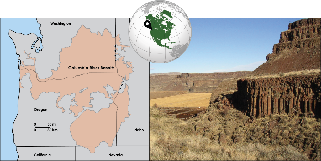 Map and photograph as described in the figure caption.