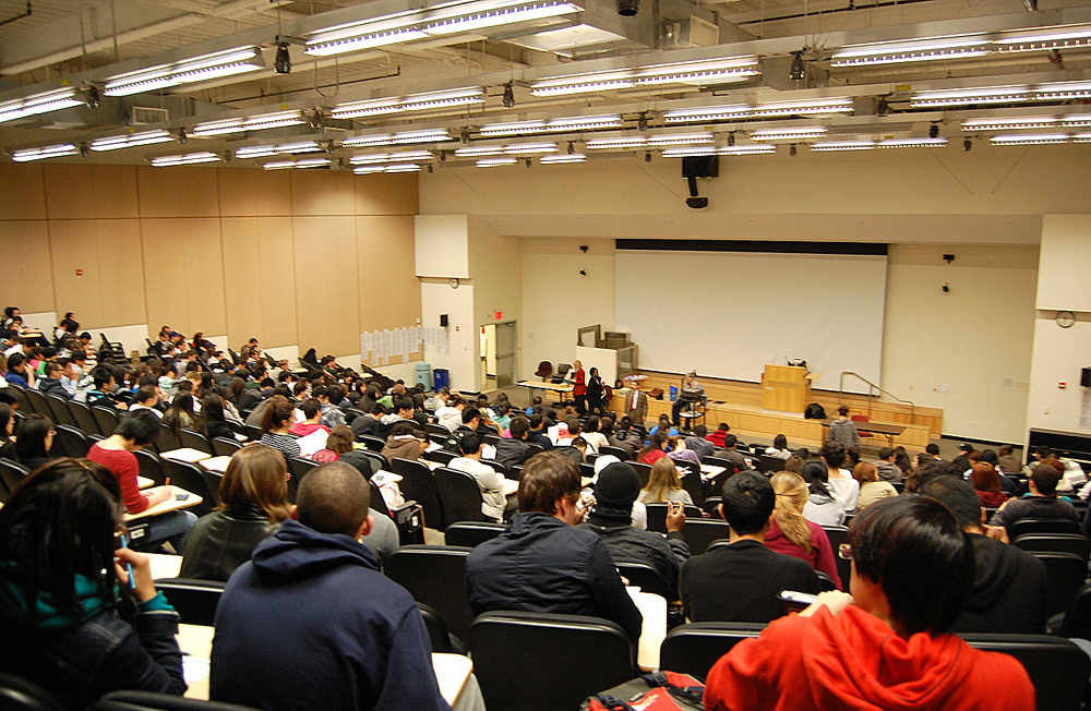 Photograph of students in a lecture hall