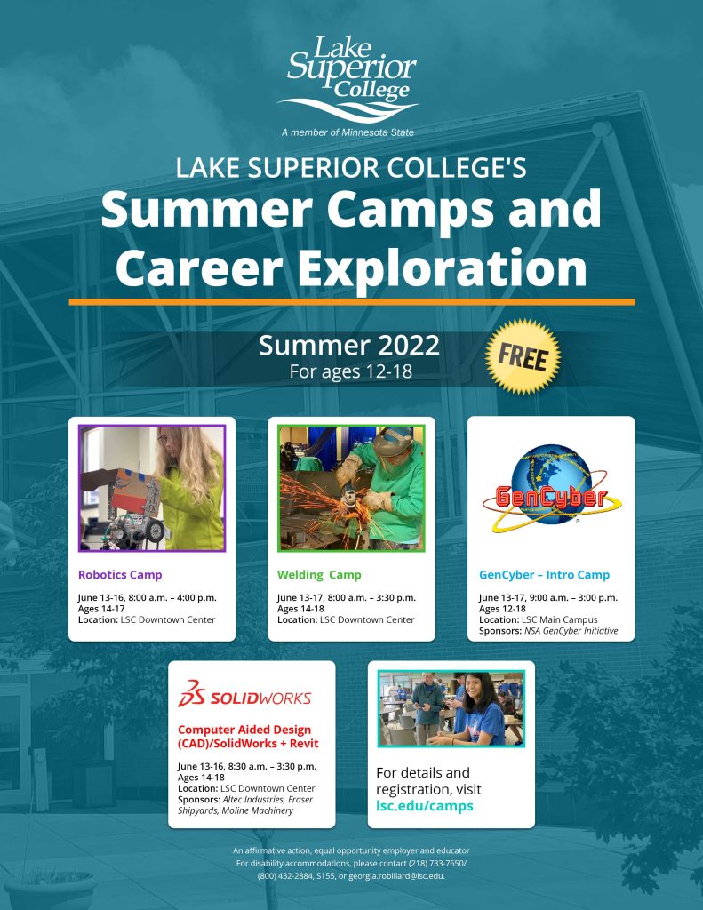 poster for summer camps at LSC